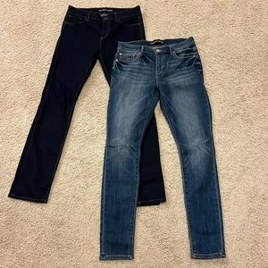 Lot of 2 Express Mia mid rise skinny jeans size 8 regular